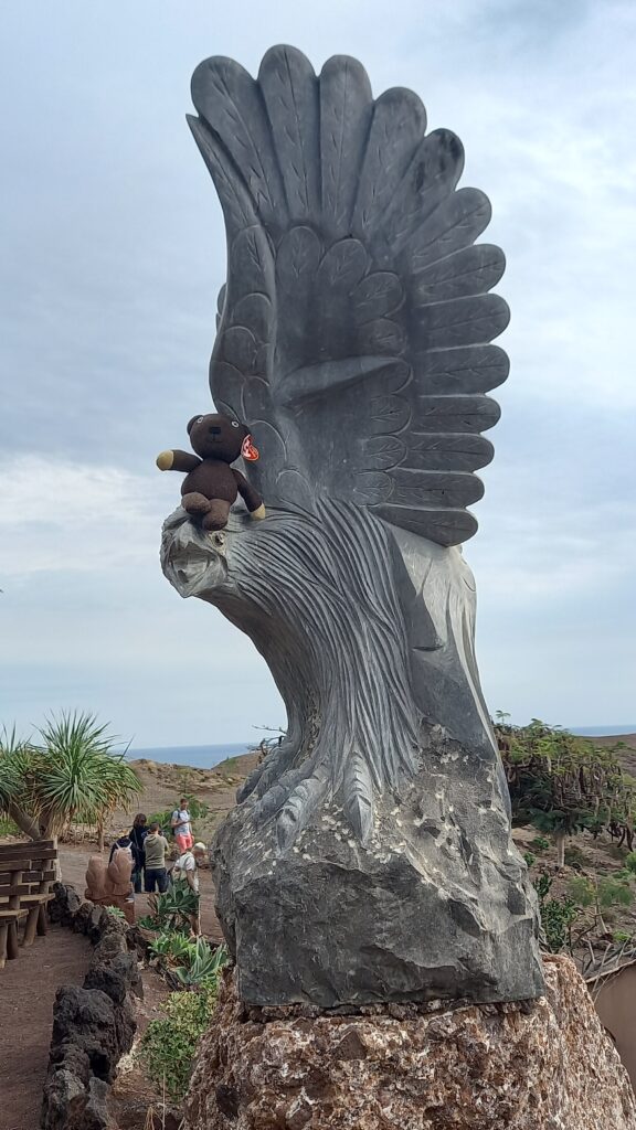 Bird of Prey Statue at Fuerteventura Oasis Wildlife Park.