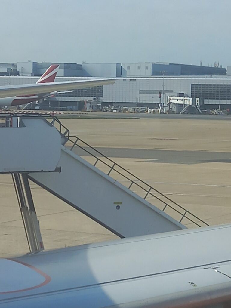 Getting off the plane at Gibraltar airport