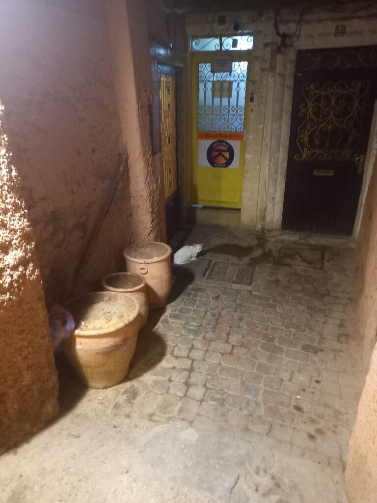 entrance to the sun hostel in Marrakech