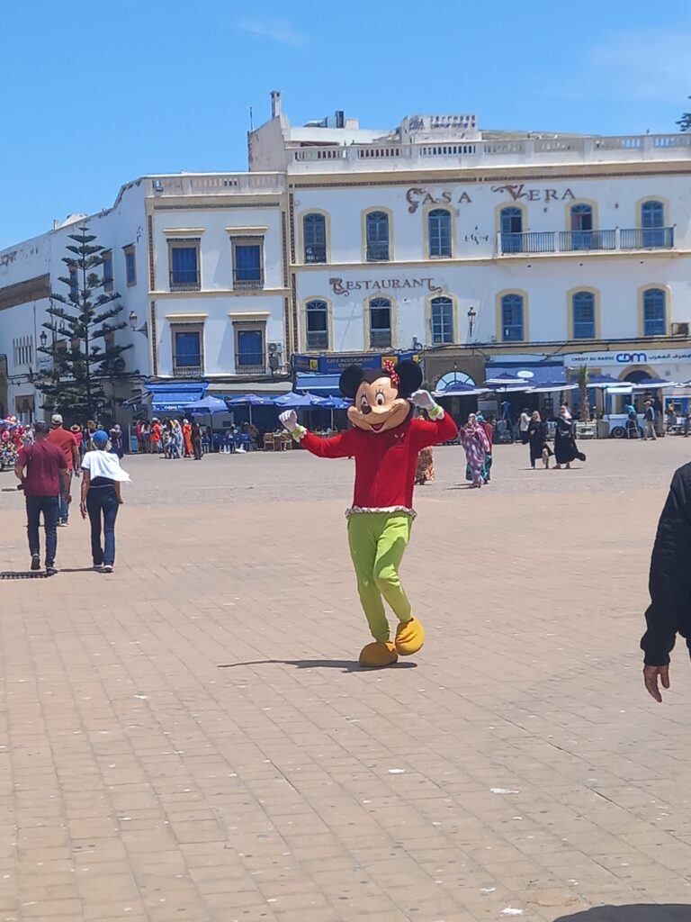 Minnie Mouse dancing in Essouaira City Square