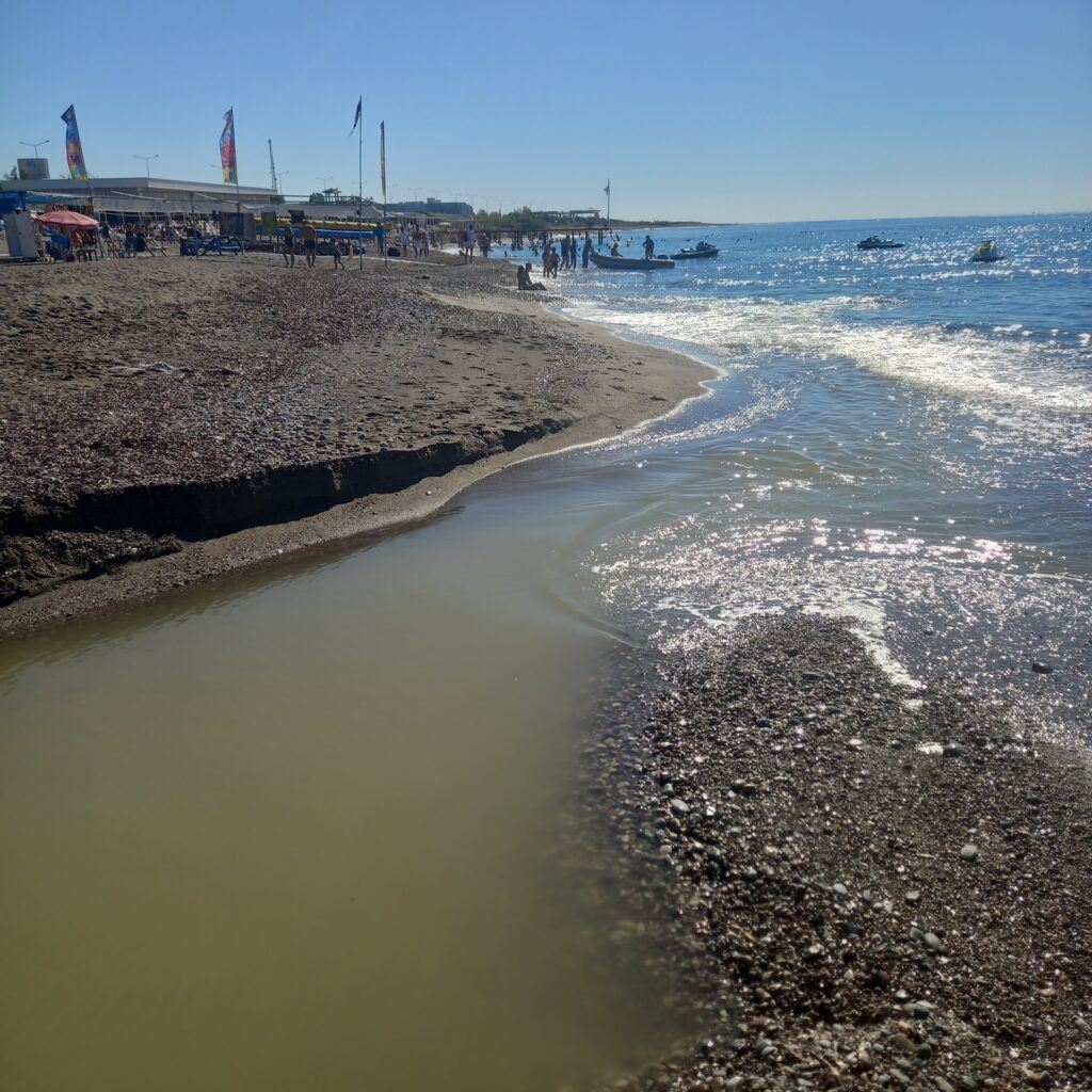 One of several streams I had to cross along the beach getting the to the Armas Beach hotel from the Aroma Butik Hotel in Antalya Turkey