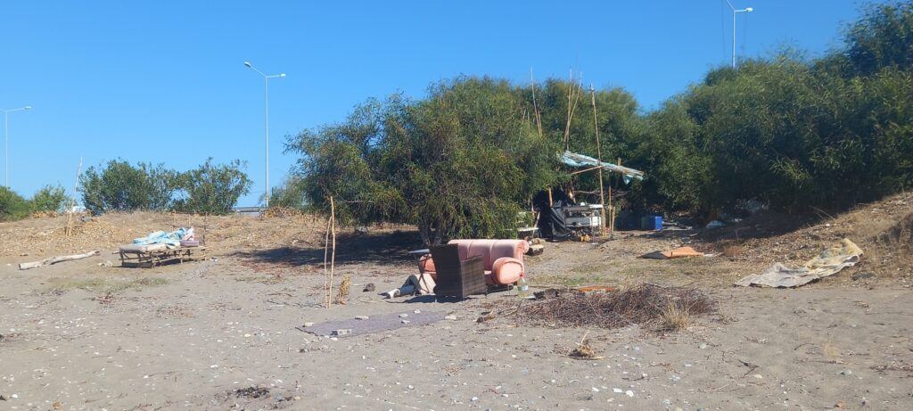 hermits shack that I walked past on the beach between Aroma Butik Hotel and Armas Beach Hotel in Antalya Turkey