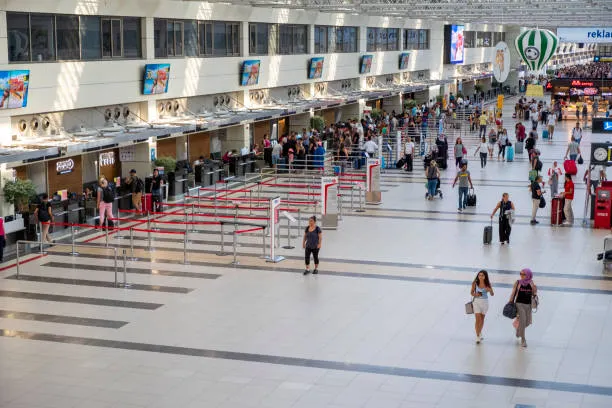 arriving at Antalya airport Turkey