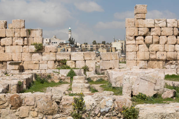 stock photo of citadel hill in Amman Jordan