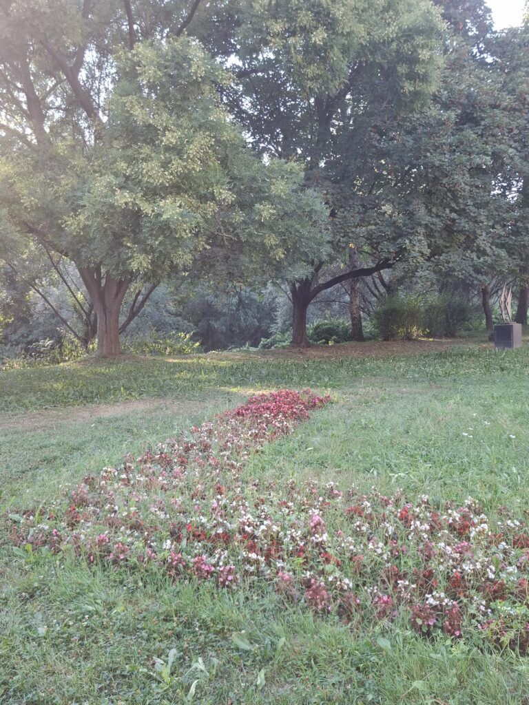 Park with neatly arranged flowers in Visoko Bosnia